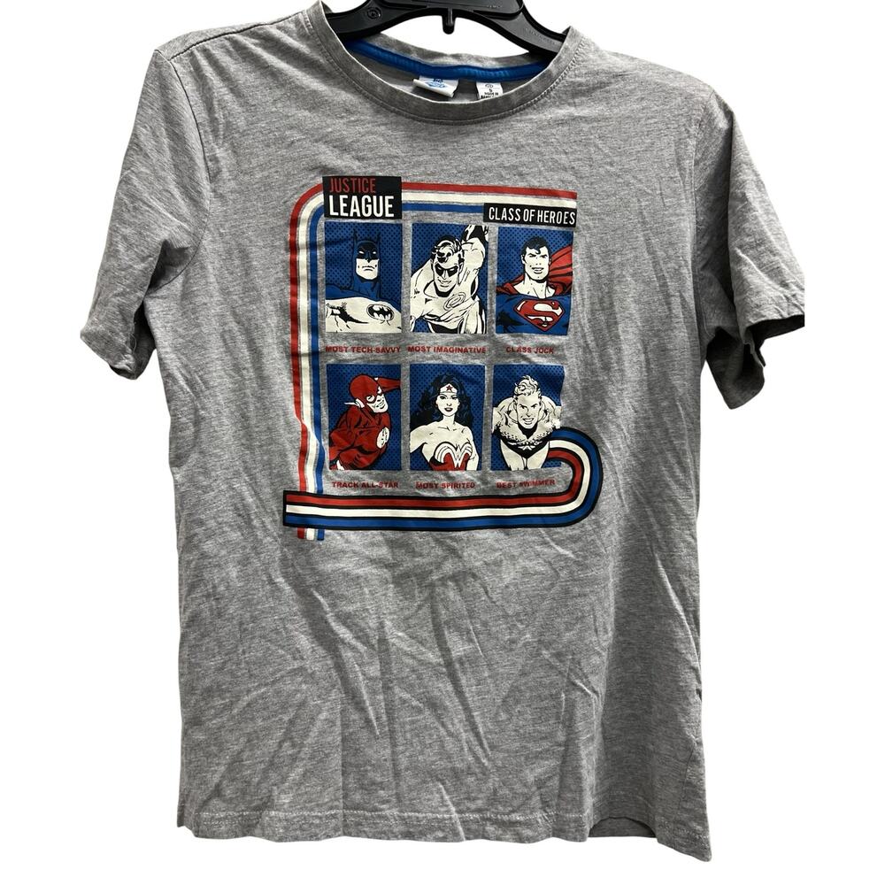 DC Comics Justice League Class of Heroes gray tee SZ S